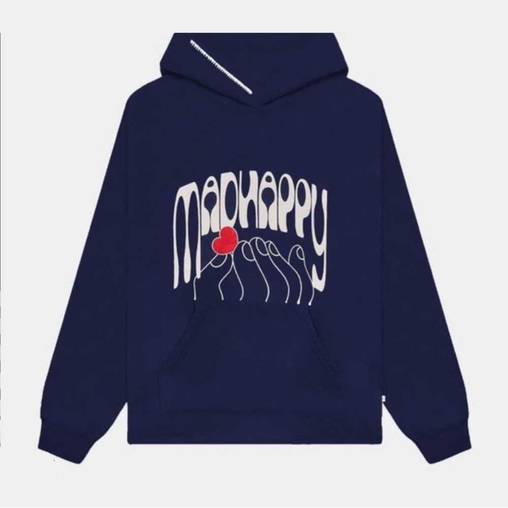 Madhappy Touch of Love Pullover Hoodie Navy, Medium